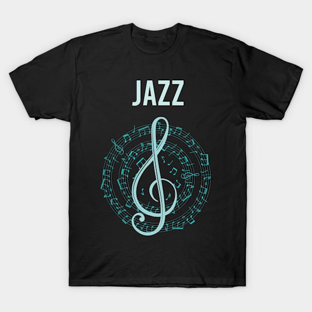 Music Note Circle Jazz T-Shirt by Hanh Tay